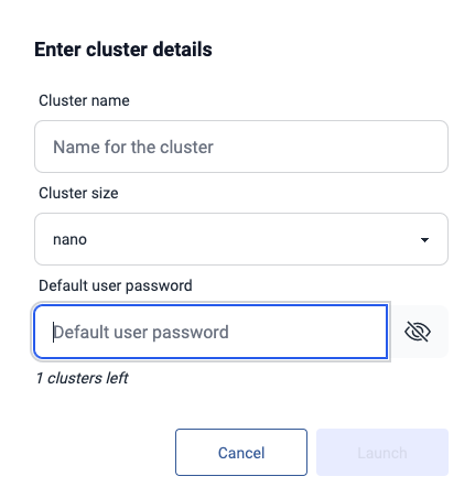 Cluster Creation Password